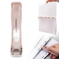 thumbnail image 1 of Portable Handheld Paper Clam Clip Dispenser, Refills Mini Push Stapler Dispenser, Fast Paper Clipper, Quick Paper Fastening Tool for Documents, Home, Desk and Office Supplies, Pink, 1 of 7