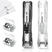 2 Set Portable Binder Clip Stapler Includes 100 Reusable Clips,Staple Free Clip Binder, Mini Push Stapler Dispenser Papers Clamps for Fixing Documents