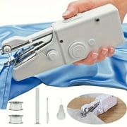Portable Handheld Sewing Machine, 2025 New Fast Stitch Mini Electric Sewing Machines, Small Hand Held Sewing Machine for Adults Beginners DIY Fabrics Clothes Home Travel (White)