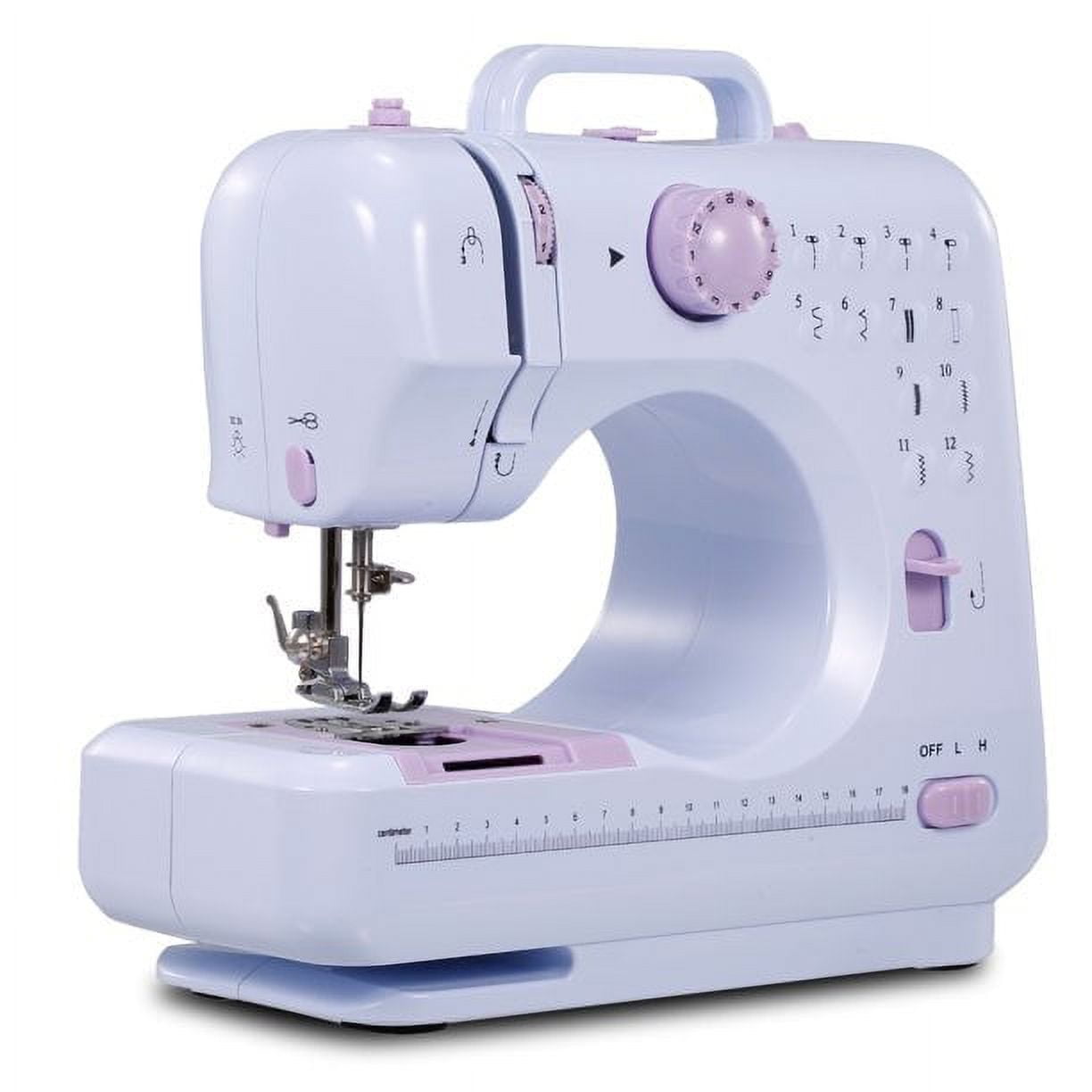 Best Choice Products 6V Compact Sewing Crafting Machine, White,Pink