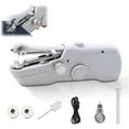 thumbnail image 1 of Portable Handheld Sewing Machine, Mini Sewing Machines for Clothes,Fabrics,DIY Home Travel, DIY Projects at Home or Travel, Quick Stitching with Accessory Kit (USB White), 1 of 7