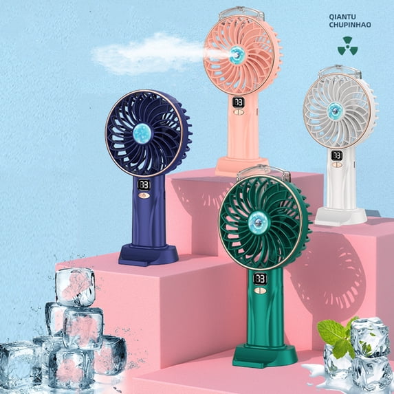 Portable Handheld Spray Fan USB Rechargeable Mist Water Fan 5Speeds 4000mAh LCD