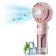 thumbnail image 1 of Portable Handheld Spray Fan with Water Mist Cooling and Low Noise Design with 4 Speed and Type-C for Office, Travel or Camping, Pink, 1 of 6