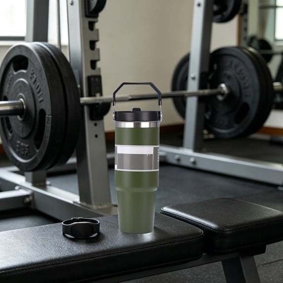 Portable Handheld Stainless Steel Tumbler, Large‑Capacity Insulated Water Cup, Leak‑Proof Car Travel Mug, Outdoor Sports Iced Coffee Cup With Carry Handle