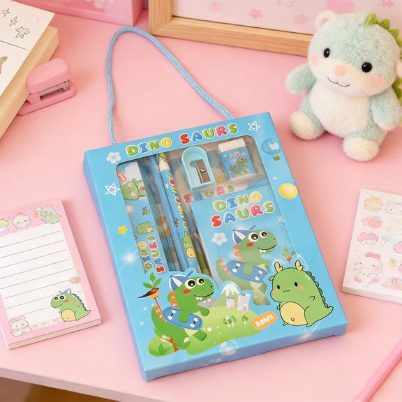 Portable Handheld Stationery Gift Set - 6-Piece Learning Supply Kit Study Stationery Gift Box Arrangement Holiday Birthday Gifting