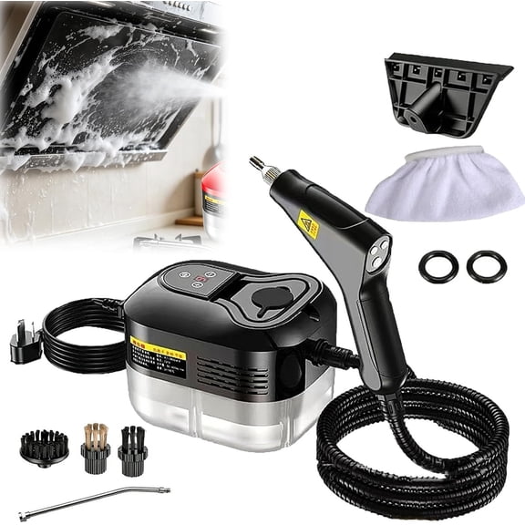 Portable Handheld Steam Cleaner: 2500W High Temperature Pressurized Steamer - Cleaning Machine with 6 levels Adjustable Steam for Multi-Surface, Kitchen, Bathroom, Furniture, Car, Windows