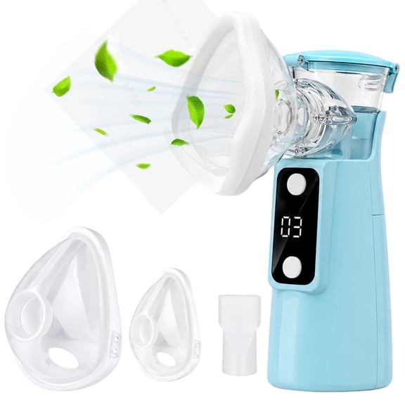 Portable Handheld Steam Inhaler With LED Display, Quiet Operation, Blue
