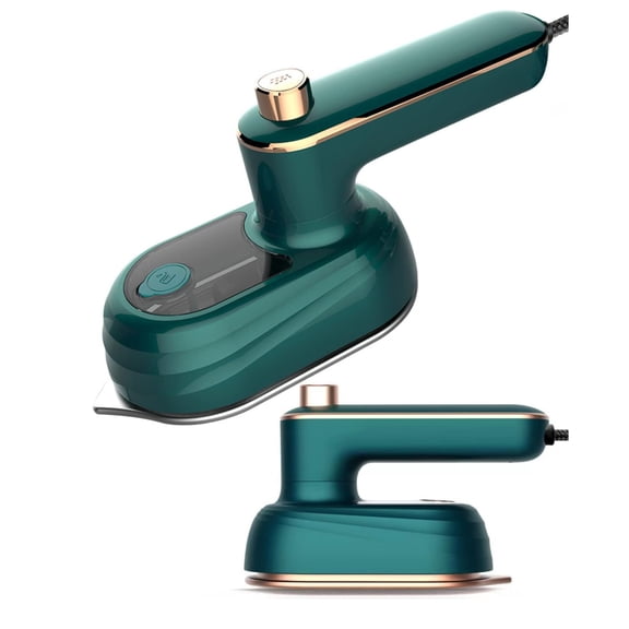 Portable Handheld Travel Iron, Mini Garment Steamer with Ceramic Panel, 180 ° Rotatable Handle for Dry & Wet Ironing, Compact Clothes Wrinkle Remover for Home and Travel(green)