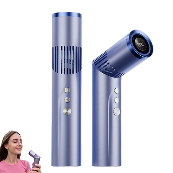 Portable Handheld Turbo Fan, 2-in-1 Rotating Mini Fan & Flashlight, Foldable Adjustable Design Ideal for Camping, Travel, and Outdoor Use