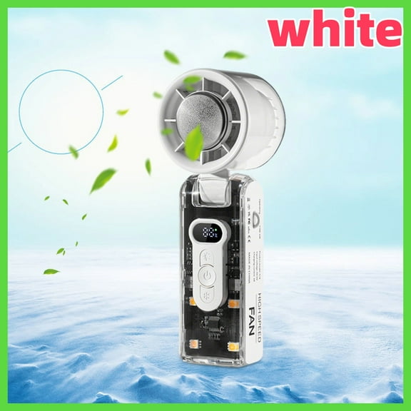 Portable Handheld Turbo Fan, 2025 New USB Desk Fan with Type C Fast Charging 3600mAh Rechargeable Battery Foldable, 3 IN 1 Mini Personal Fan for Outdoor Activities, Travel, Beach, U.S_ Fast Shipping