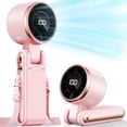 thumbnail image 1 of Bearwind Portable Handheld Turbo Fan - 5 Gear High Speed 4000mAh Rechargeable Mini Personal Hand Fan Blow Cold Air, Battery Operated Travel Essentials, Beach Vacation, Gifts for Women, Men (Pink), 1 of 8