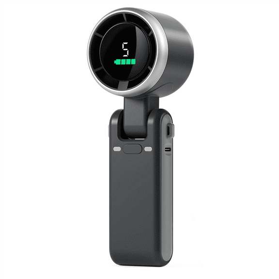 Portable Handheld Turbo Fan, 5 Gear Wind, Battery Operated, Up to 12 Working Hours, Hand Fan with Air Tech Black