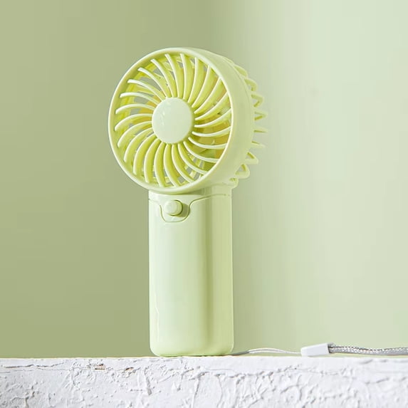 Portable Handheld Turbo Fan, Battery Powered Fan, 3 in Diameter, Green Finish, Outdoor Cooling, Camping Travel, 1 Pc