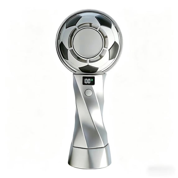 Portable Handheld Turbo Fan with Cooling, Rechargeable Soccer Personal Fan, Powerful 5 Speed Settings,Up to 12Hrs Small Pocket Hand Fan for Travel, Outdoor, Office & Football Fans