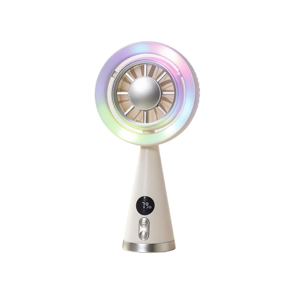 Portable Handheld Turbo Fan, Handheld Fan Portable USB Rechargeable Cooling Plate Fan, Efficient Cooling Fan, LED Digital Display Small Fan for Travel, Camping, Outdoor