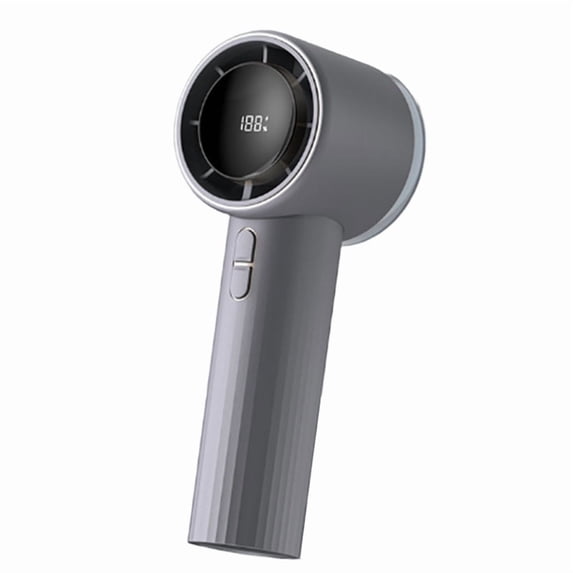 Portable Handheld Turbo Fan High Speed Rechargeable Powerful Mini Hand Fan with Flashlight, Digital Display,Travel/Home,1pcs Fan,Black & Gray