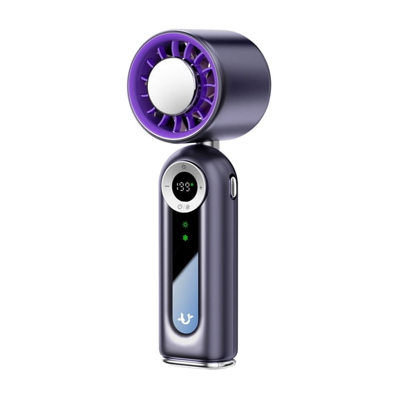 Portable Handheld Turbo Fan with Ice Cooler,4000mAh USB Rechargeable,Powerful Silent Motor,Summer Essential for Travel/Outdoor/Office,Perfect Gifts for Hot Sweat People