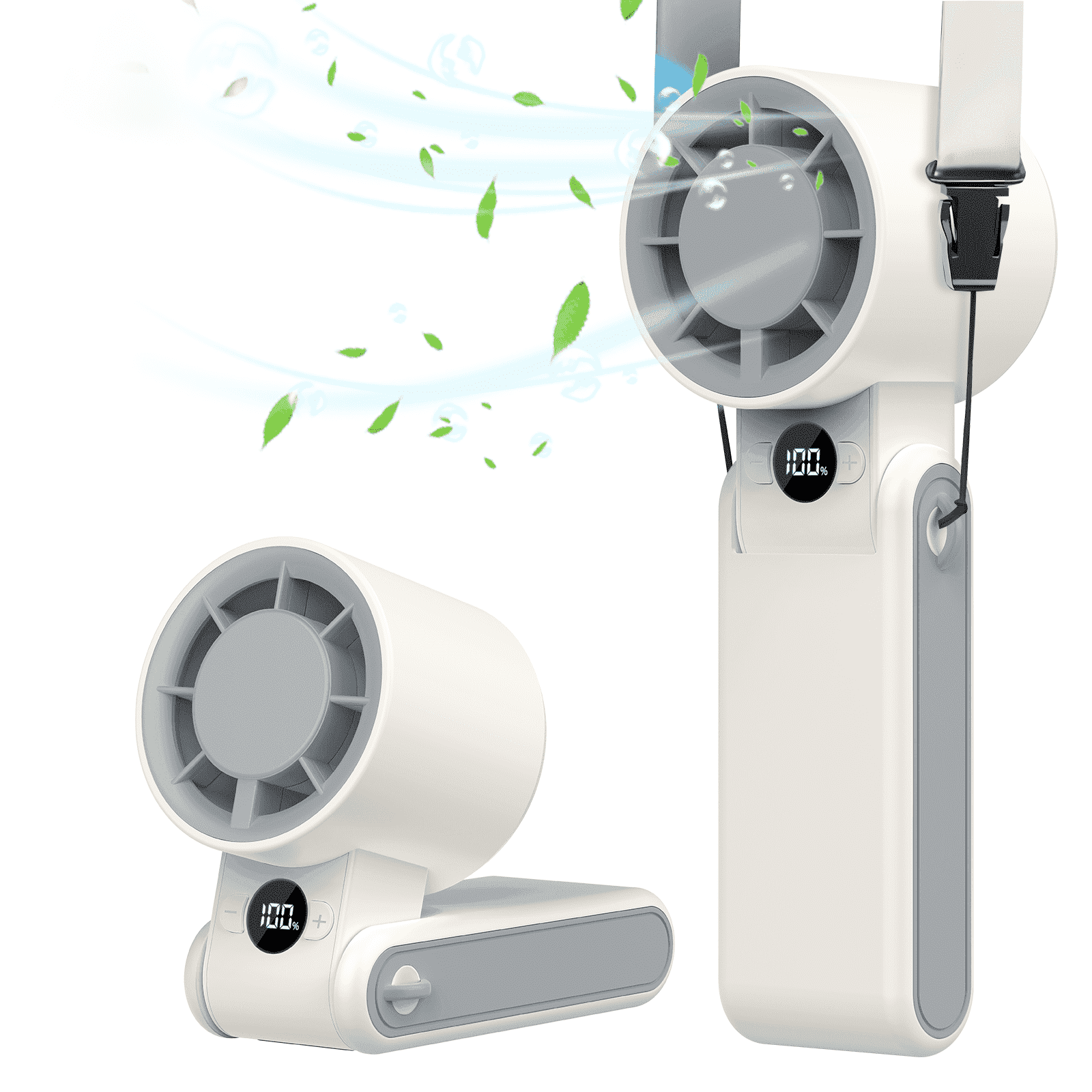 Portable Handheld Turbo Fan, 199-Gear High Speed Wind 5000mAh Rechargeable Up to 12 Working Hours, 3 IN 1 Hand Fans for Outdoor Activities, Travel, Beach