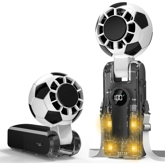 Portable Handheld Turbo Fan with Ice Cooling, Rechargeable Mini Fan, 5 Speeds Foldable Personal Fan with LED Light, Long Battery Life for Travel, Office, Outdoor Summer Essentials