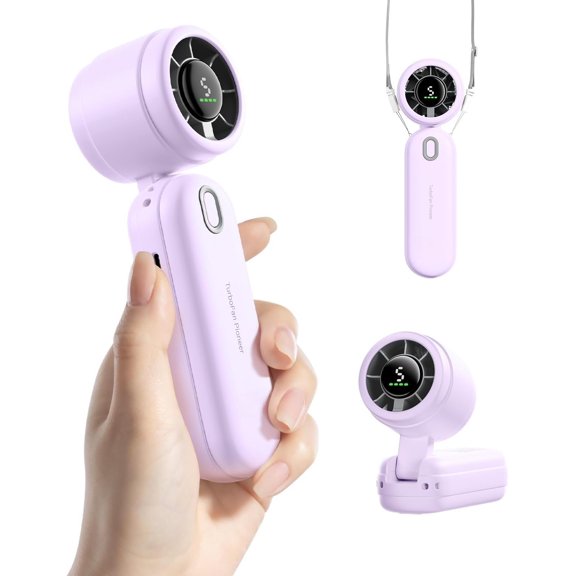 Portable Handheld Turbo Fan,    , Small Portable Pocket Fan for Travel, Outdoor, , Office, Concerts, Lash,  for Women(Pruple)