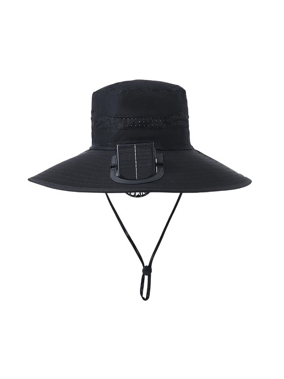 Portable Handheld Turbo Fan,Solar Fan Hat Wide Brim – Sun Hat with Built-In Fan, Solar Powered for Hiking Fishing Beach Camping Gardening Outdoor Activities(MulticolorD)