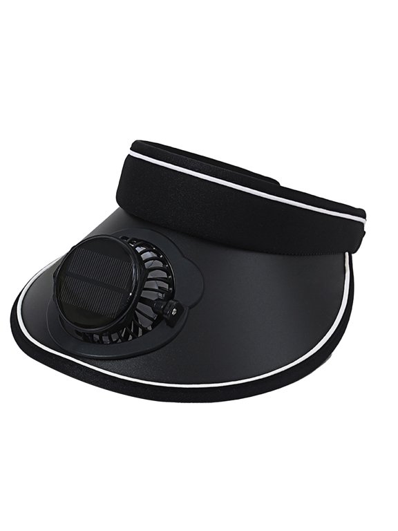 Portable Handheld Turbo Fan,Solar + USB Charging Fan Hat for Men & Women – Empty Top Breathable Wide Brim, Sun Protection & Sunshade for Hiking Beach Gardening Travel(MulticolorB)