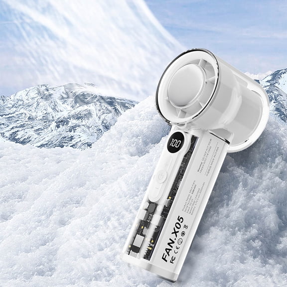 Portable Handheld Turbo Fan,Wind Speed Adjustable Mini Fan Battery Rechargeable With Led Display Air Turbo Tech Cooling For Outdoor Activities, Travel, Working