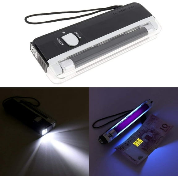 Portable Handheld UV Black Light Torch, Blacklight UV Light Money Bill Detector Currency Banknote Checker Cash