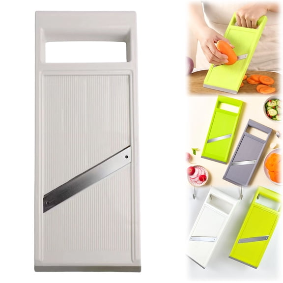 Portable Handheld Vegetable Slicer Stainless Steel Blade Cutter For Potato Carrot Cucumber Vegetable Chip Maker Quick Prep Kitchen Tool Dishwasher Safe,1PC,White