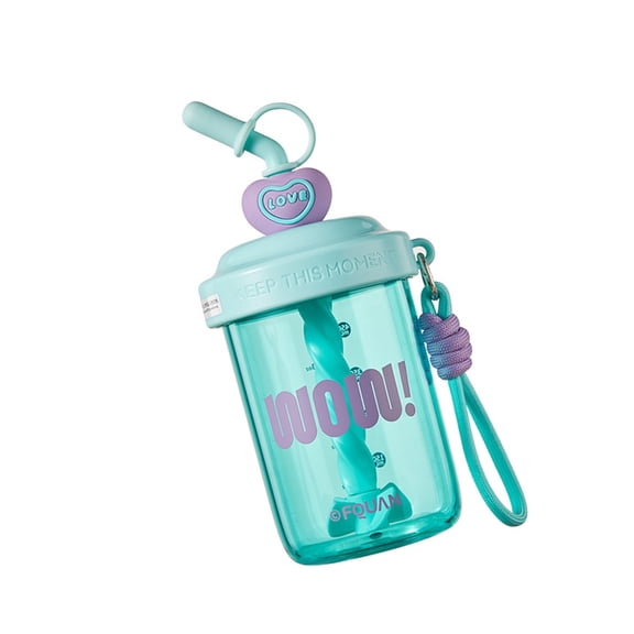 Portable Handle Straw Cup Manual Stirring Stick Large Capacity For Gym Office Use