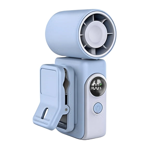 Portable Hands-Free Mini Fan with 4-Speed Turbos, Rechargeable Handheld Clip-On Design, 360° Adjustable Breeze, LED Display, Fast Charging for Travel, Outdoors, Office, and Events