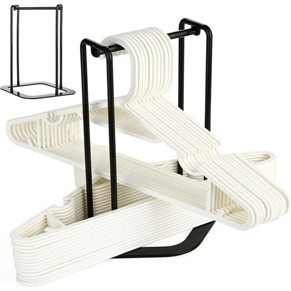 Portable Hanger Organizer Rack, Hanger Storage Stacker Holder Caddy for Closet Laundry Dry Cleaning Room