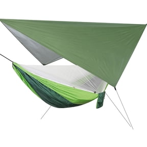 Portable Hanging Camping Hammock with Mosquito Net Canopy Rain Cover Outdoor Swing