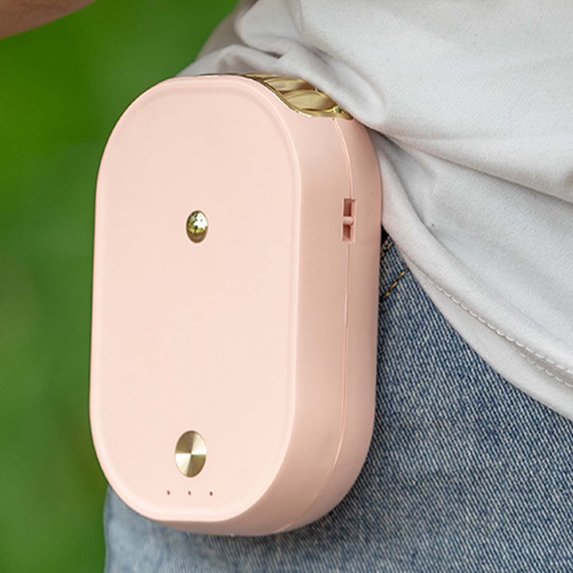 Portable Hanging Neck Fan Rechargeable Necklace Fan with Adjustable Lanyard 3 Speed Wearable Mini USB Personal Fan for Eyelash Women Kids Girls Men Outdoor Travel Camping Park (Pink)