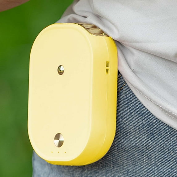 Portable Hanging Neck Fan Rechargeable Necklace Fan with Adjustable Lanyard 3 Speed Wearable Mini USB Personal Fan for Eyelash Women Kids Girls Men Outdoor Travel Camping Park (Yellow)