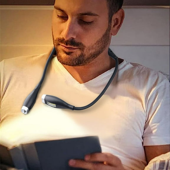 Portable Hanging Neck LED Reading Lamp | Flexible Wearable Book Light | USB Rechargeable | Adjustable Brightness | 3 Color Temperatures | 1000mAh Battery | 1 Pack