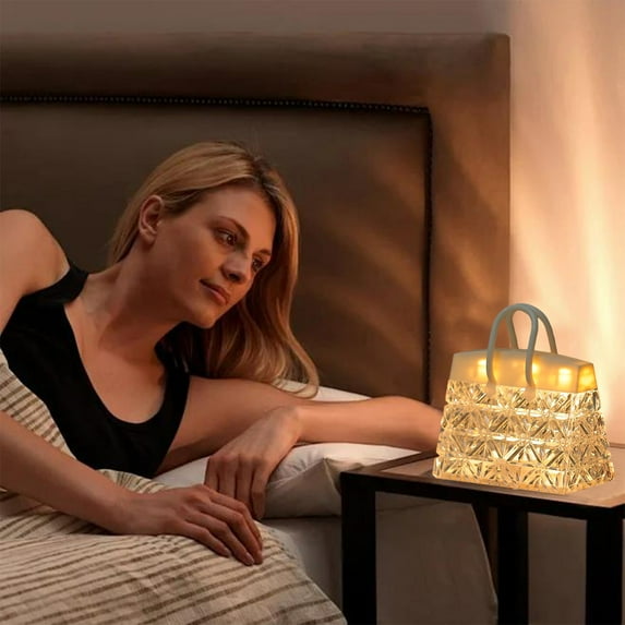 Portable Hanging Night Light - Warm White LED Bedside Lamp for Kids, Nursery & Elderly - Battery-Powered, Lightweight White