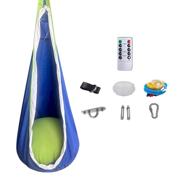 Portable Hanging Pod Swing Seat, Inflatable Cushion Padding, Durable Hanging Strap, With Carry Bag, For Indoor And Outdoor Leisure Relaxation