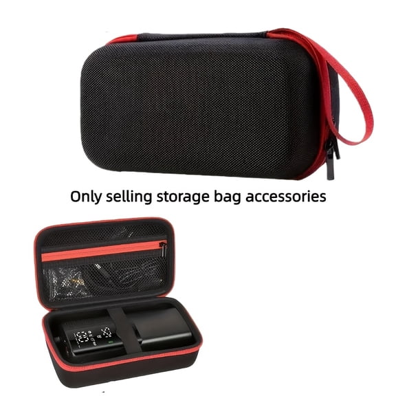 Portable Hard Shell Storage Organizer for Vehicle Emergency Jump Starters, Mini Air Compressors, Cables, and Essential Tools with Secure Straps and Card Slots