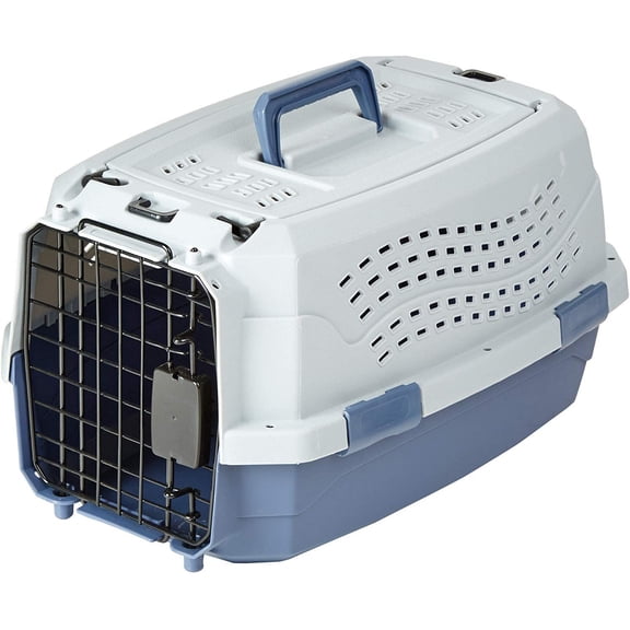 Portable Hard-Sided Pet Travel Carrier, 2-Door Top-Load Design, Secure Ventilation, Front & Top Entry, Sturdy Durable Plastic Crate with Handle, Easy Transport for Dogs & Cats, ,22.8"L x 15"W x 13"H,