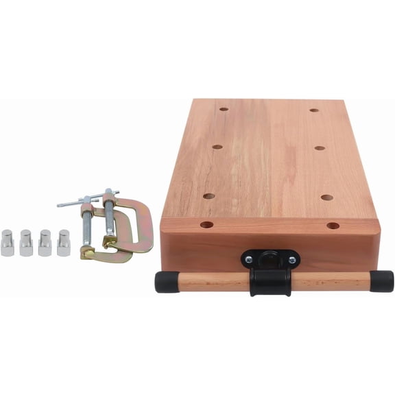 Portable Hard Wood Workbench, 7.87-Inch Embedded Woodworking Vise Smart Vice w/Superior Clamping for Homes Garage, Workshop, Woodworking Studios, and Equipment for Fixing & Processing Wood