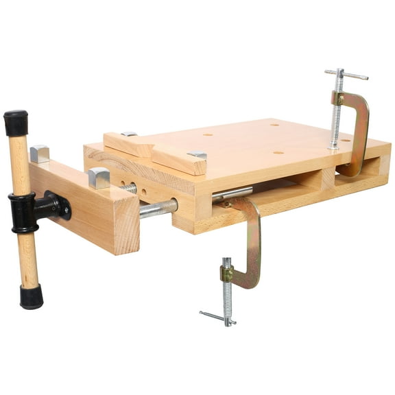 Portable Hard Wood Workbench Vise with 2 G-Type Fixing Clips and Quick-Release Handle for Wood Processing