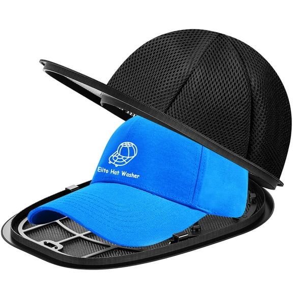 Portable Hat Washer Cage 2-Pack - Baseball Cap Cleaning Kit for Washing Machine, Hat Shaper & Protector with Mesh Bags