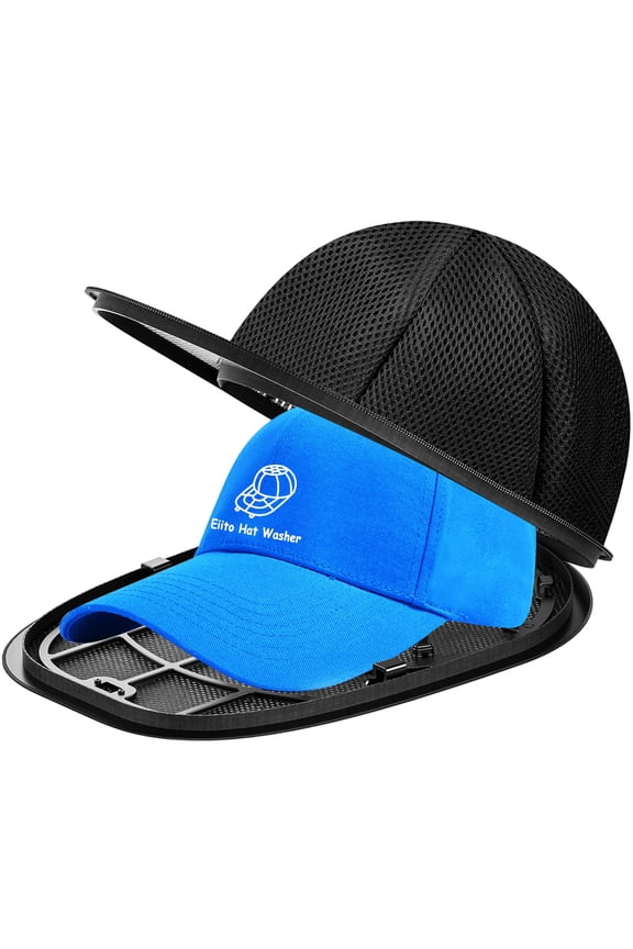 Portable Hat Washer Cage 2-Pack - Baseball Cap Cleaning Kit for Washing Machine, Hat Shaper & Protector with Mesh Bags