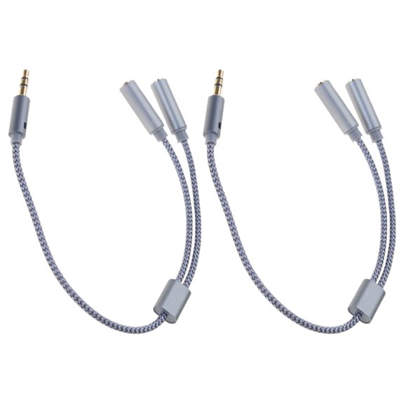 Portable Headphone Splitter 3.5mm AUXs Splitter Cable with Gold Plate Connectors for Clear Audios and Durability Use