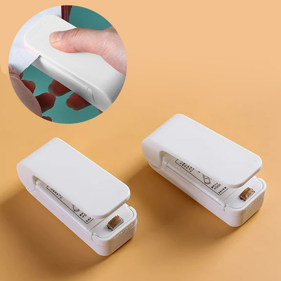 Portable Heat Sealer, Mini Impulse Sealer for Plastic Bags, Compact ABS Metal Battery Powered Handheld Bag Sealer 2 Pack