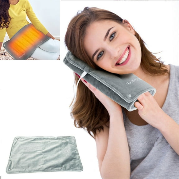Portable Heated Blanket Foldable Leg USB Heating Blanket, Rvkxad Extra Soft Thick Warm Wrap Shawl, Washable Lightweight Travel Blanket with Pouch for Office Outdoor Sports Camping