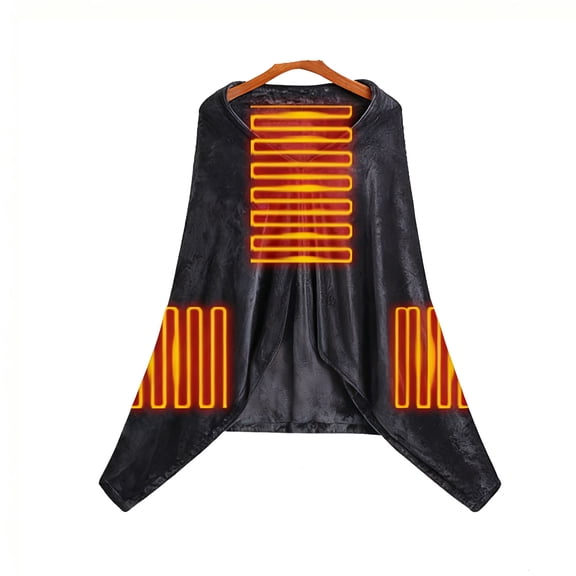 Portable Heated Electric Blanket with Pockets-Cordless Heated Throw Blanket,USB Rechargeable Shoulder Heater Shawl,3 Heating Level Heated Throw,Wearable Cozy Flannel Blankets for Men Women