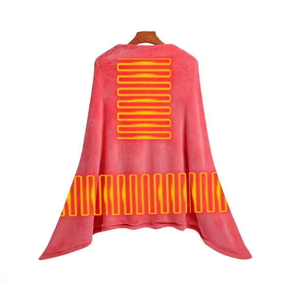 Portable Heated Electric Blanket with Pockets-Cordless Heated Throw Blanket,USB Rechargeable Shoulder Heater Shawl,3 Heating Level Heated Throw,Wearable Cozy Flannel Blankets for Men Women