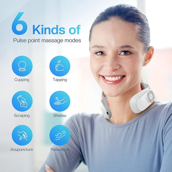 Portable Heated Neck Massager with EMS Technology and 6 Modes for Deep Relaxation